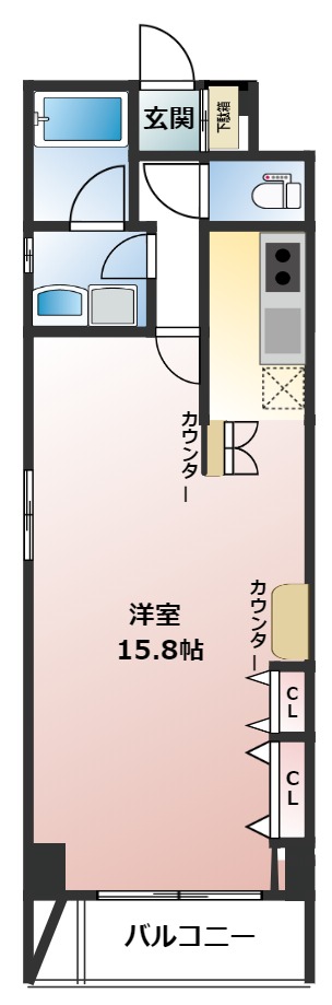 神戸市灘区中郷町(阪神本線石屋川)のマンション賃貸物件 間取画像