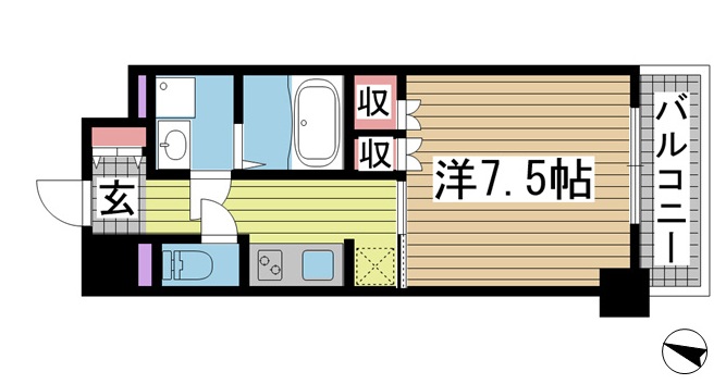 神戸市中央区栄町通(神戸市営地下鉄海岸線みなと元町)のマンション賃貸物件 間取画像