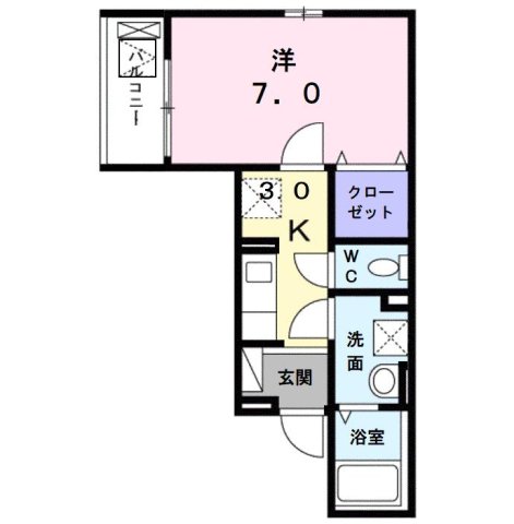 尼崎市三反田町(JR東海道本線(近畿)立花)のアパート賃貸物件 間取画像