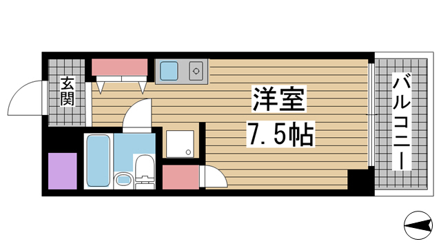 神戸市灘区岩屋中町(阪神本線西灘)のマンション賃貸物件 間取画像