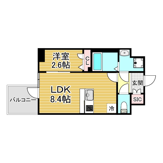 神戸市中央区中山手通(JR東海道本線(近畿)三ノ宮)のマンション賃貸物件 間取画像