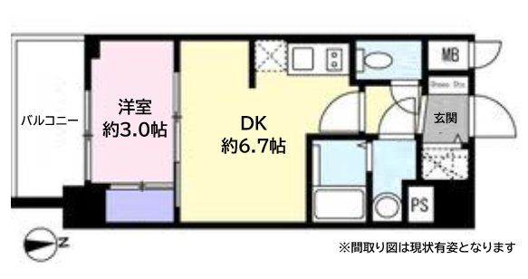 神戸市兵庫区七宮町(神戸市営地下鉄海岸線中央市場前)のマンション賃貸物件 間取画像