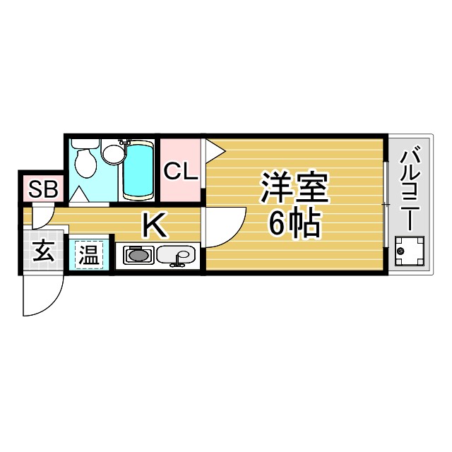 神戸市長田区久保町(JR山陽本線新長田)のマンション賃貸物件 間取画像