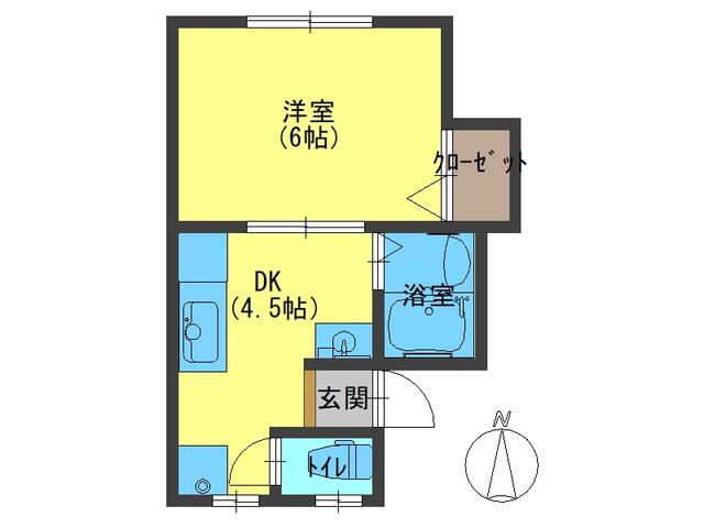神戸市兵庫区浜中町(神戸市営地下鉄海岸線御崎公園)のアパート賃貸物件 間取画像