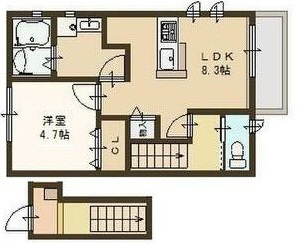 神戸市灘区赤坂通(JR東海道本線(近畿)摩耶)のアパート賃貸物件 間取画像