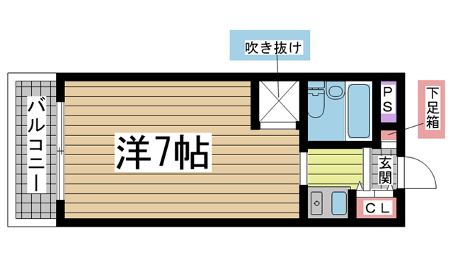神戸市中央区筒井町(阪急神戸線春日野道)のマンション賃貸物件 間取画像