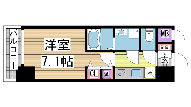 神戸市中央区八雲通(阪急神戸線春日野道)のマンション賃貸物件 間取画像