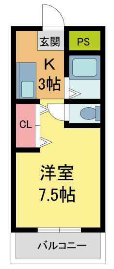 西宮市甲風園(阪急神戸線西宮北口)のマンション賃貸物件 間取画像