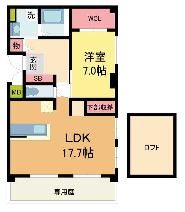 芦屋市茶屋之町(阪神本線芦屋)のマンション賃貸物件 間取画像