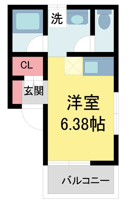 神戸市東灘区住吉宮町(JR東海道本線(近畿)住吉)のアパート賃貸物件 間取画像