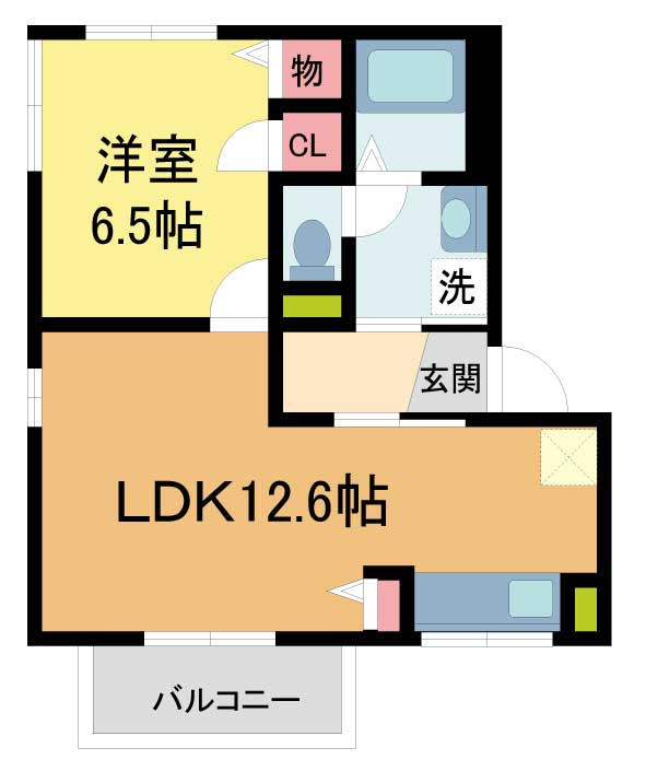 芦屋市津知町(JR東海道本線(近畿)甲南山手)のアパート賃貸物件 間取画像