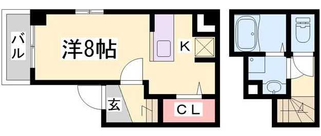 神戸市灘区深田町(JR東海道本線(近畿)六甲道)のマンション賃貸物件 間取画像