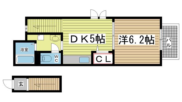 神戸市西区伊川谷町潤和（ＪＲ山陽本線明石）のハイツ賃貸物件 間取画像