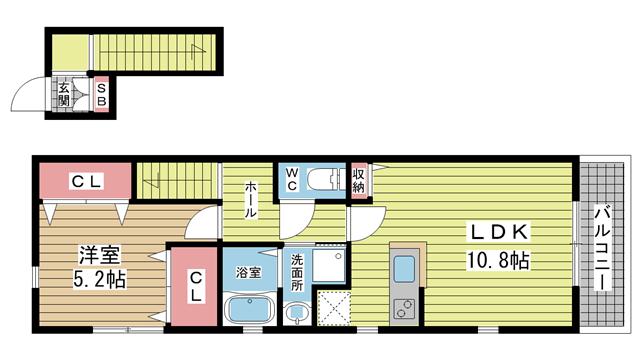 神戸市灘区薬師通(阪急神戸線春日野道)のハイツ賃貸物件 間取画像