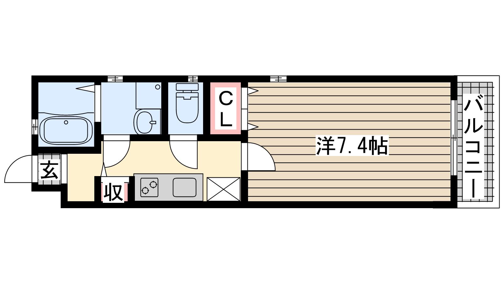 神戸市垂水区歌敷山(JR山陽本線舞子)のハイツ賃貸物件 間取画像