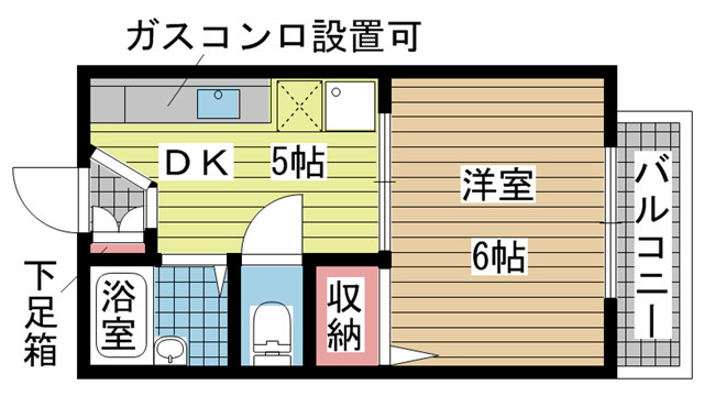 神戸市兵庫区里山町（神戸電鉄有馬線鵯越）のアパート賃貸物件 間取画像