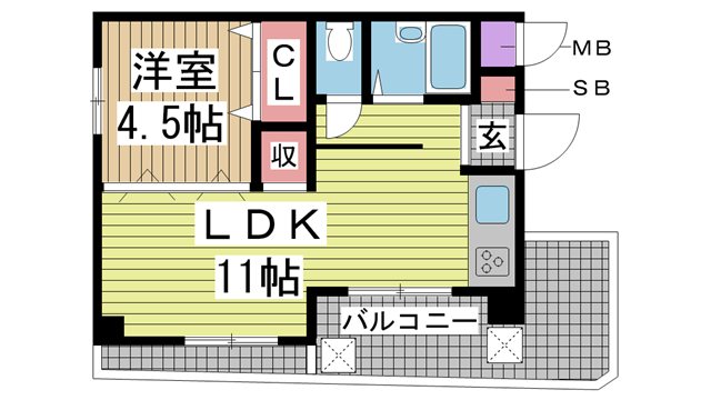 神戸市灘区天城通(阪急神戸線王子公園)のマンション賃貸物件 間取画像