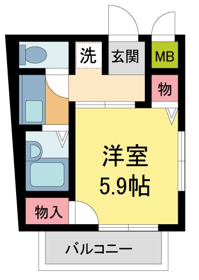西宮市相生町(阪急神戸線夙川)のマンション賃貸物件 間取画像