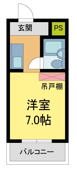 西宮市広田町(阪急神戸線西宮北口)のマンション賃貸物件 間取画像