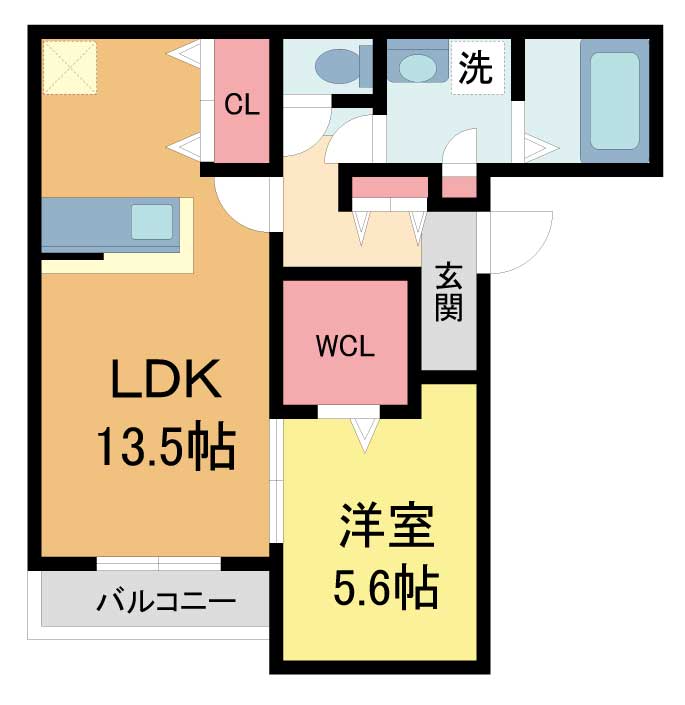 芦屋市三条南町(JR東海道本線(近畿)甲南山手)のアパート賃貸物件 間取画像