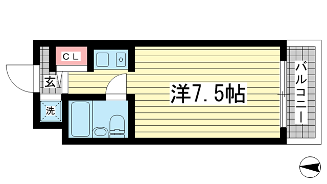 神戸市中央区山本通(神戸市営地下鉄線県庁前)のマンション賃貸物件 間取画像