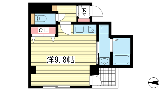 神戸市中央区布引町(JR東海道本線(近畿)三ノ宮)のマンション賃貸物件 間取画像