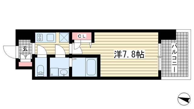神戸市中央区生田町(神戸市営地下鉄線新神戸)のマンション賃貸物件 間取画像