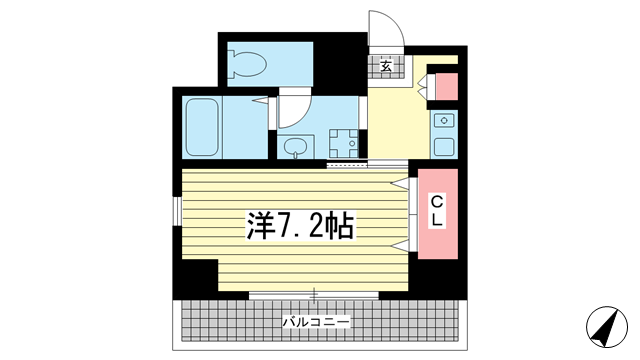 神戸市中央区雲井通(JR東海道本線(近畿)三ノ宮)のマンション賃貸物件 間取画像