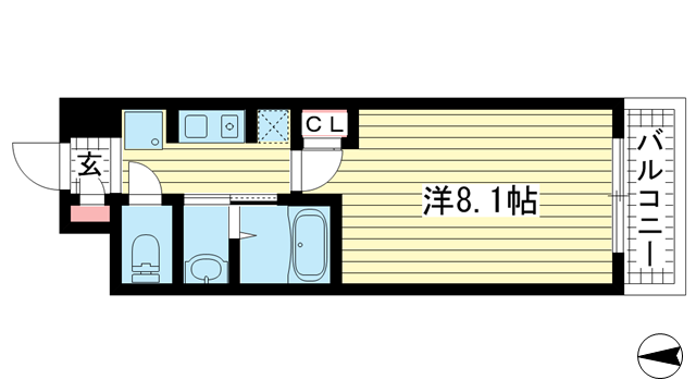 神戸市中央区山本通(JR東海道本線(近畿)三ノ宮)のマンション賃貸物件 間取画像