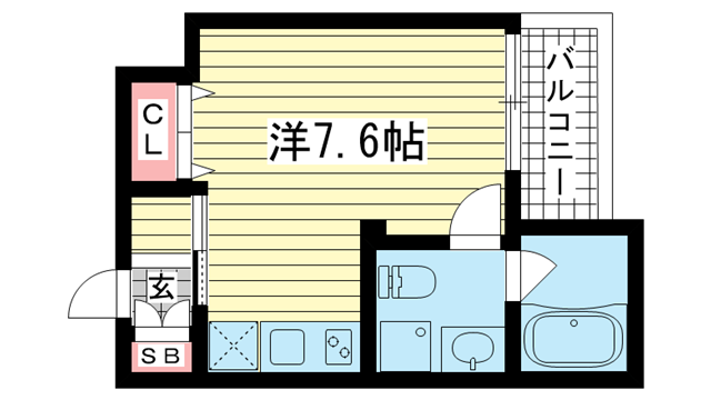 神戸市中央区下山手通(神戸市営地下鉄線大倉山)のアパート賃貸物件 間取画像