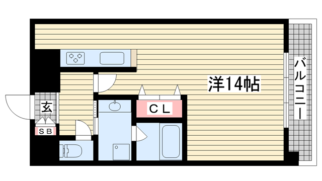 神戸市中央区二宮町(JR東海道本線(近畿)三ノ宮)のマンション賃貸物件 間取画像