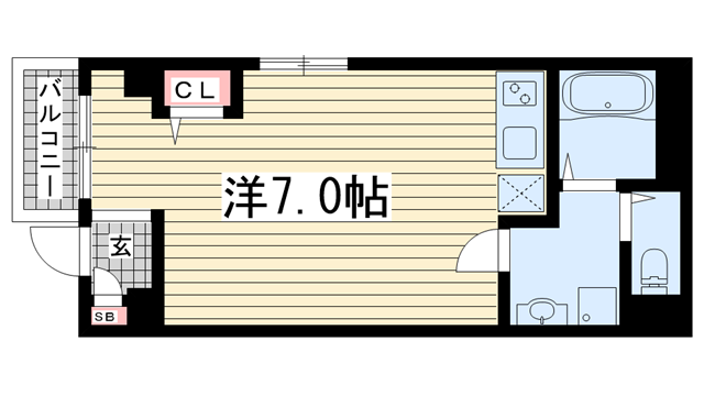 神戸市中央区雲井通(ポートアイランド線三宮)のマンション賃貸物件 間取画像