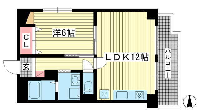 神戸市中央区生田町(神戸市営地下鉄線新神戸)のマンション賃貸物件 間取画像