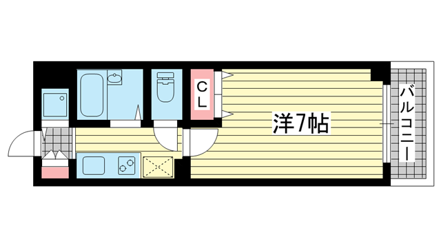 神戸市中央区琴ノ緒町(JR東海道本線(近畿)三ノ宮)のマンション賃貸物件 間取画像