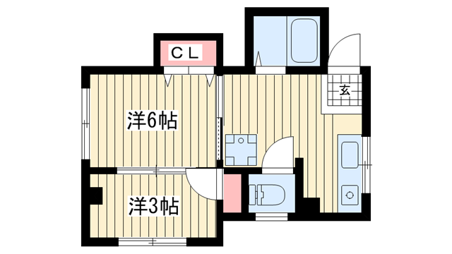 神戸市中央区花隈町(神戸高速線花隈)のマンション賃貸物件 間取画像