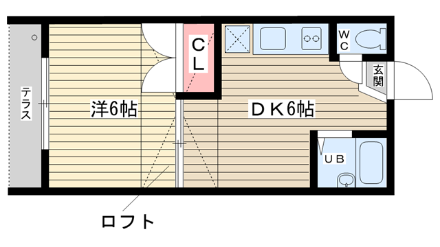 神戸市北区鈴蘭台南町(神戸電鉄粟生線西鈴蘭台)のアパート賃貸物件 間取画像