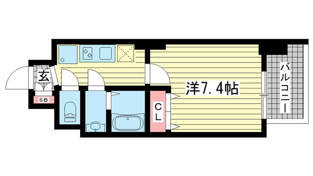 神戸市中央区御幸通(JR東海道本線(近畿)三ノ宮)のマンション賃貸物件 間取画像