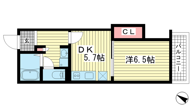 神戸市兵庫区下沢通(神戸市営地下鉄線湊川公園)のマンション賃貸物件 間取画像