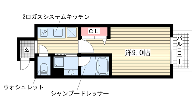 神戸市中央区磯上通(JR東海道本線(近畿)三ノ宮)のマンション賃貸物件 間取画像