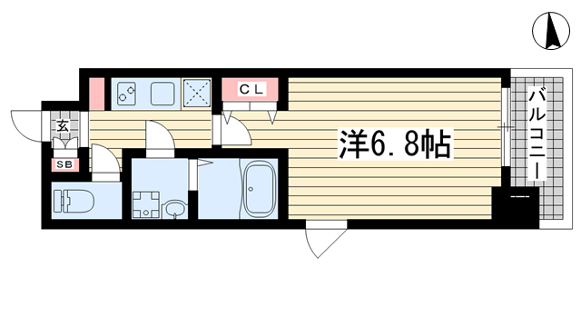 神戸市中央区花隈町(神戸高速線花隈)のマンション賃貸物件 間取画像