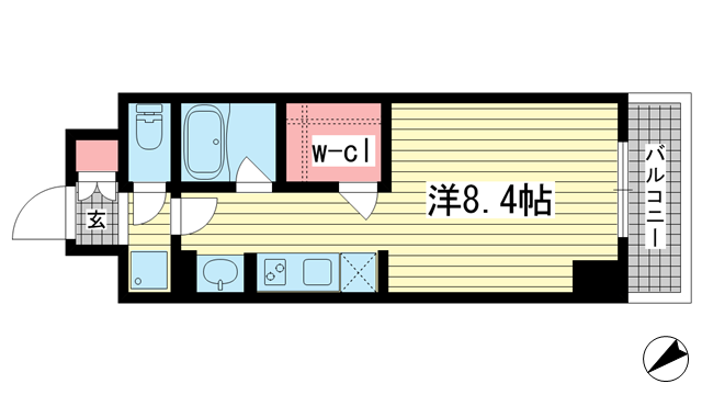 神戸市中央区海岸通(JR東海道本線(近畿)神戸)のマンション賃貸物件 間取画像