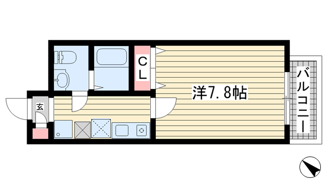 神戸市中央区元町通(JR東海道本線(近畿)神戸)のマンション賃貸物件 間取画像