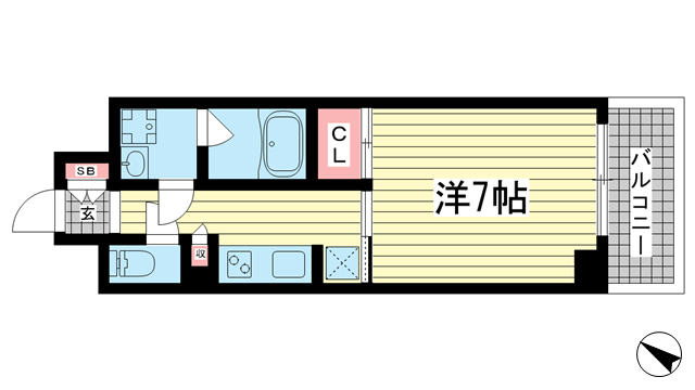 神戸市中央区元町通(神戸市営地下鉄海岸線みなと元町)のマンション賃貸物件 間取画像