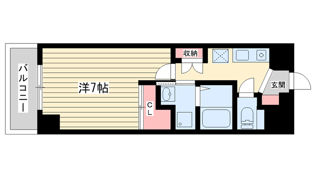 神戸市中央区御幸通(JR東海道本線(近畿)三ノ宮)のマンション賃貸物件 間取画像