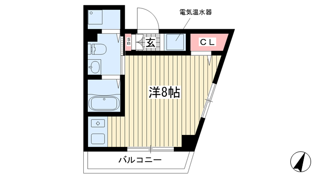 神戸市中央区下山手通(神戸高速線花隈)のマンション賃貸物件 間取画像