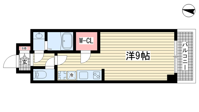 神戸市中央区花隈町(神戸高速線花隈)のマンション賃貸物件 間取画像