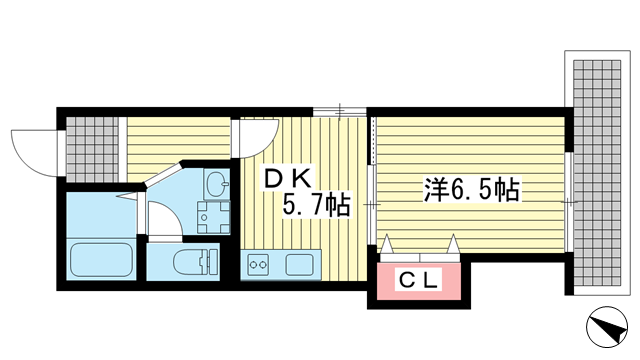 神戸市兵庫区下沢通(神戸市営地下鉄線湊川公園)のマンション賃貸物件 間取画像