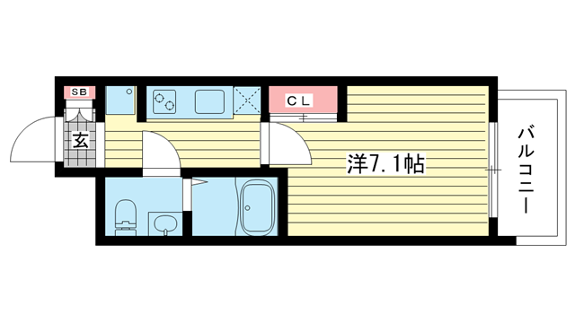 神戸市中央区御幸通(JR東海道本線(近畿)三ノ宮)のマンション賃貸物件 間取画像