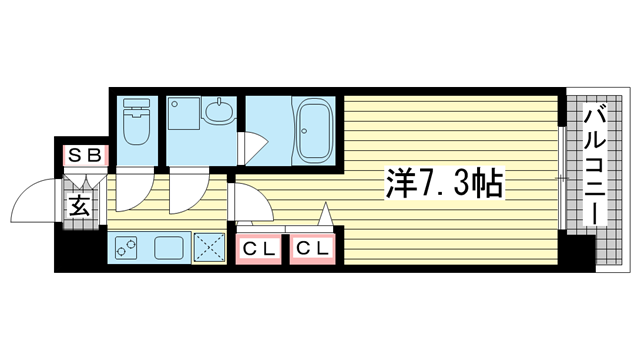 神戸市中央区加納町(JR東海道本線(近畿)三ノ宮)のマンション賃貸物件 間取画像