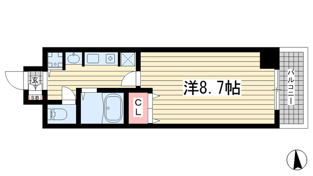 神戸市中央区加納町(JR東海道本線(近畿)三ノ宮)のマンション賃貸物件 間取画像